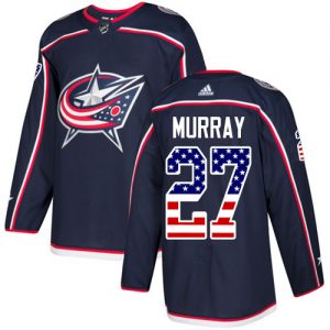 Pánské NHL Columbus Blue Jackets dresy 27 Ryan Murray Authentic Námořnická modrá Adidas USA Flag Fashion