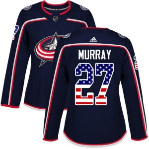 Dámské NHL Columbus Blue Jackets dresy 2 Ryan Murray Authentic Námořnická modrá Adidas7 USA Flag Fashion