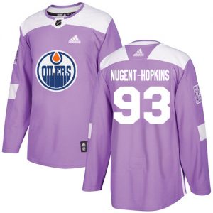 Pánské NHL Edmonton Oilers dresy 93 Ryan Nugent Hopkins Authentic Nachový Adidas Fights Cancer Practice