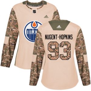Dámské NHL Edmonton Oilers dresy 93 Ryan Nugent Hopkins Authentic Camo Adidas Veterans Day Practice