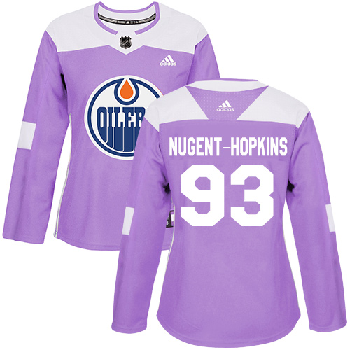 Dámské NHL Edmonton Oilers dresy 93 Ryan Nugent Hopkins Authentic Nachový Adidas Fights Cancer Practice