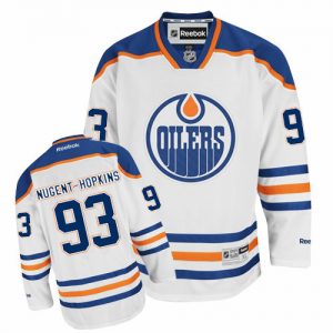 Dámské NHL Edmonton Oilers dresy 93 Ryan Nugent Hopkins Authentic Bílý Reebok Venkovní hokejové dresy