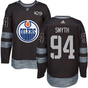 Pánské NHL Edmonton Oilers dresy 94 Ryan Smyth Authentic Černá Adidas 1917 2017 100th Anniversary