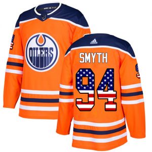 Pánské NHL Edmonton Oilers dresy 94 Ryan Smyth Authentic Oranžový Adidas USA Flag Fashion