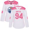 Dámské NHL Edmonton Oilers dresy 94 Ryan Smyth Authentic Bílý Růžový Adidas Fashion