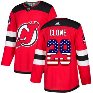 Dětské NHL New Jersey Devils dresy 29 Ryane Clowe Authentic Červené Adidas USA Flag Fashion
