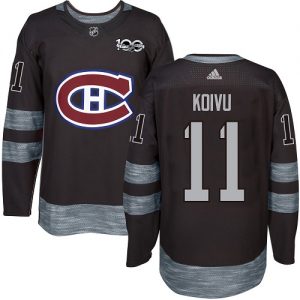 Pánské NHL Montreal Canadiens dresy 11 Saku Koivu Authentic Černá Adidas 1917 2017 100th Anniversary