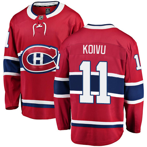Pánské NHL Montreal Canadiens dresy 11 Saku Koivu Breakaway Červené Fanatics Branded Domácí