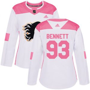 Dámské NHL Calgary Flames dresy 93 Sam Bennett Authentic Bílý Růžový Adidas Fashion