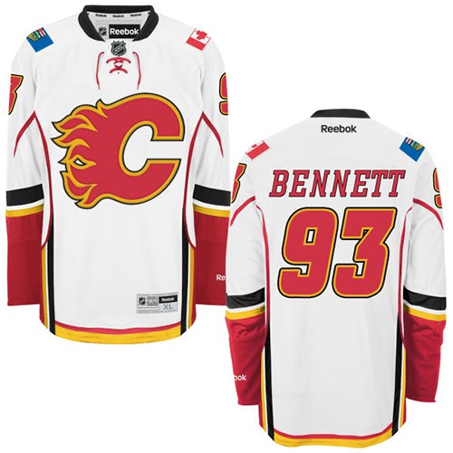 Dětské NHL Calgary Flames dresy 93 Sam Bennett Authentic Bílý Reebok Venkovní hokejové dresy