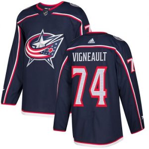 Pánské NHL Columbus Blue Jackets dresy 74 Sam Vigneault Authentic Námořnická modrá Adidas Domácí