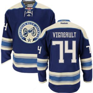 Pánské NHL Columbus Blue Jackets dresy 74 Sam Vigneault Authentic Námořnická modrá Reebok Alternativní hokejové dresy