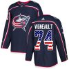 Dětské NHL Columbus Blue Jackets dresy 74 Sam Vigneault Authentic Námořnická modrá Adidas USA Flag Fashion