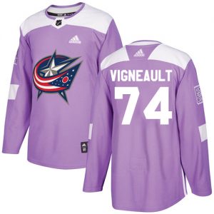 Dětské NHL Columbus Blue Jackets dresy 74 Sam Vigneault Authentic Nachový Adidas Fights Cancer Practice