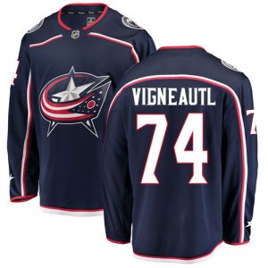 Pánské NHL Columbus Blue Jackets dresy 74 Sam Vigneault Breakaway Námořnická modrá Fanatics Branded Domácí