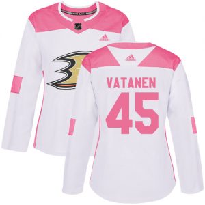 Dámské NHL Anaheim Ducks dresy 45 Sami Vatanen Authentic Bílý Růžový Adidas Fashion