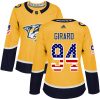 Dámské NHL Nashville Predators dresy 94 Samuel Girard Authentic Zlato Adidas USA Flag Fashion