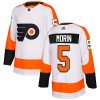 Pánské NHL Philadelphia Flyers dresy 5 Samuel Morin Authentic Bílý Adidas Venkovní