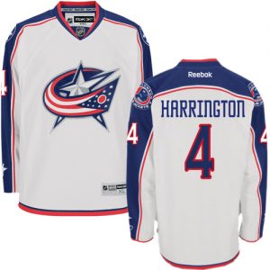 Dámské NHL Columbus Blue Jackets dresy 4 Scott Harrington Authentic Bílý Reebok Venkovní hokejové dresy