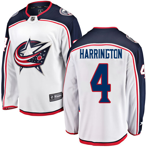 Pánské NHL Columbus Blue Jackets dresy 4 Scott Harrington Breakaway Bílý Fanatics Branded Venkovní