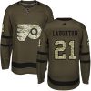 Pánské NHL Philadelphia Flyers dresy 21 Scott Laughton Authentic Zelená Adidas Salute to Service