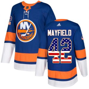 Dětské NHL New York Islanders dresy 42 Scott Mayfield Authentic královská modrá Adidas USA Flag Fashion