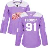 Dámské NHL Detroit Red Wings dresy 91 Sergei Fedorov Authentic Nachový Adidas Fights Cancer Practice