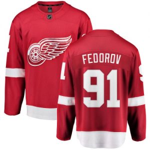 Pánské NHL Detroit Red Wings dresy 91 Sergei Fedorov Breakaway Červené Fanatics Branded Domácí
