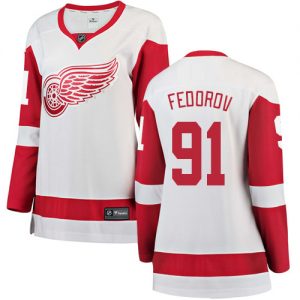 Dámské NHL Detroit Red Wings dresy 91 Sergei Fedorov Breakaway Bílý Fanatics Branded Venkovní
