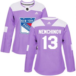 Dámské NHL New York Rangers dresy 13 Sergei Nemchinov Authentic Nachový Adidas Fights Cancer Practice