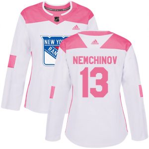 Dámské NHL New York Rangers dresy 13 Sergei Nemchinov Authentic Bílý Růžový Adidas Fashion