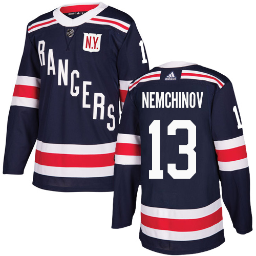 Dětské NHL New York Rangers dresy 13 Sergei Nemchinov Authentic Námořnická modrá Adidas 2018 Winter Classic