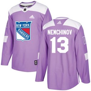 Dětské NHL New York Rangers dresy 13 Sergei Nemchinov Authentic Nachový Adidas Fights Cancer Practice