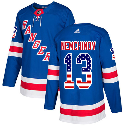 Dětské NHL New York Rangers dresy 13 Sergei Nemchinov Authentic královská modrá Adidas USA Flag Fashion