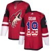 Pánské NHL Arizona Coyotes dresy Shane Doan 19 Authentic Červené Adidas USA Flag Fashion