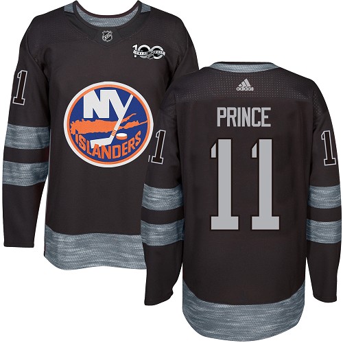 Pánské NHL New York Islanders dresy 11 Shane Prince Authentic Černá Adidas 1917 2017 100th Anniversary