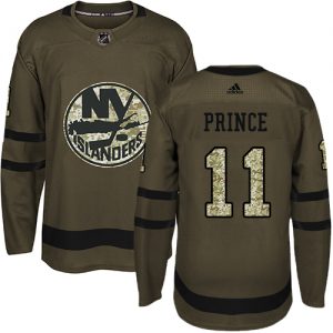 Pánské NHL New York Islanders dresy 11 Shane Prince Authentic Zelená Adidas Salute to Service