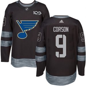 Pánské NHL St. Louis Blues dresy 9 Shayne Corson Authentic Černá Adidas 1917 2017 100th Anniversary