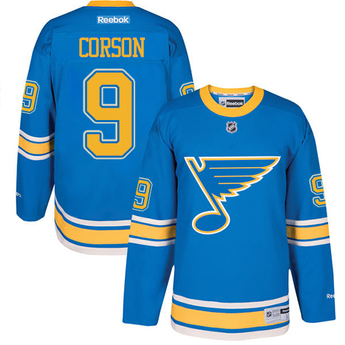 Pánské NHL St. Louis Blues dresy 9 Shayne Corson Authentic modrá Reebok 2017 Winter Classic