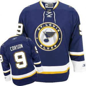 Pánské NHL St. Louis Blues dresy 9 Shayne Corson Authentic Námořnická modrá Reebok Alternativní hokejové dresy