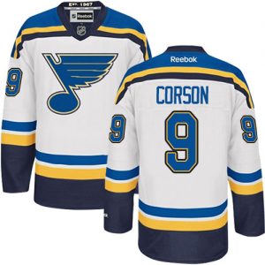 Pánské NHL St. Louis Blues dresy 9 Shayne Corson Authentic Bílý Reebok Venkovní hokejové dresy