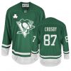 Pánské NHL Pittsburgh Penguins dresy Sidney Crosby 87 Authentic Zelená Reebok St Pattys Day