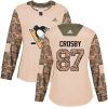 Dámské NHL Pittsburgh Penguins dresy Sidney Crosby 87 Authentic Camo Adidas Veterans Day Practice