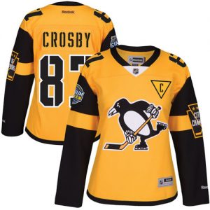 Dámské NHL Pittsburgh Penguins dresy Sidney Crosby 87 Authentic Zlato Reebok 2017 Stadium Series
