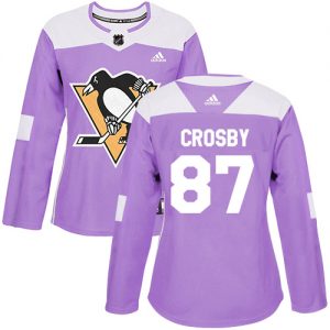 Dámské NHL Pittsburgh Penguins dresy Sidney Crosby 87 Authentic Nachový Adidas Fights Cancer Practice