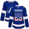 Dámské NHL Tampa Bay Lightning dresy 29 Slater Koekkoek Authentic modrá Adidas USA Flag Fashion