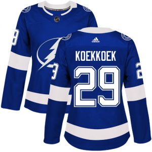 Dámské NHL Tampa Bay Lightning dresy 29 Slater Koekkoek Authentic královská modrá Adidas Domácí