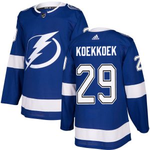 Dětské NHL Tampa Bay Lightning dresy 29 Slater Koekkoek Authentic královská modrá Adidas Domácí