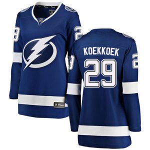 Dámské NHL Tampa Bay Lightning dresy 29 Slater Koekkoek Breakaway královská modrá Fanatics Branded Domácí
