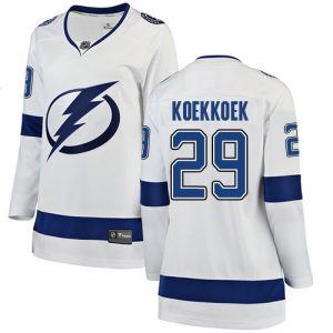 Dámské NHL Tampa Bay Lightning dresy 29 Slater Koekkoek Breakaway Bílý Fanatics Branded Venkovní